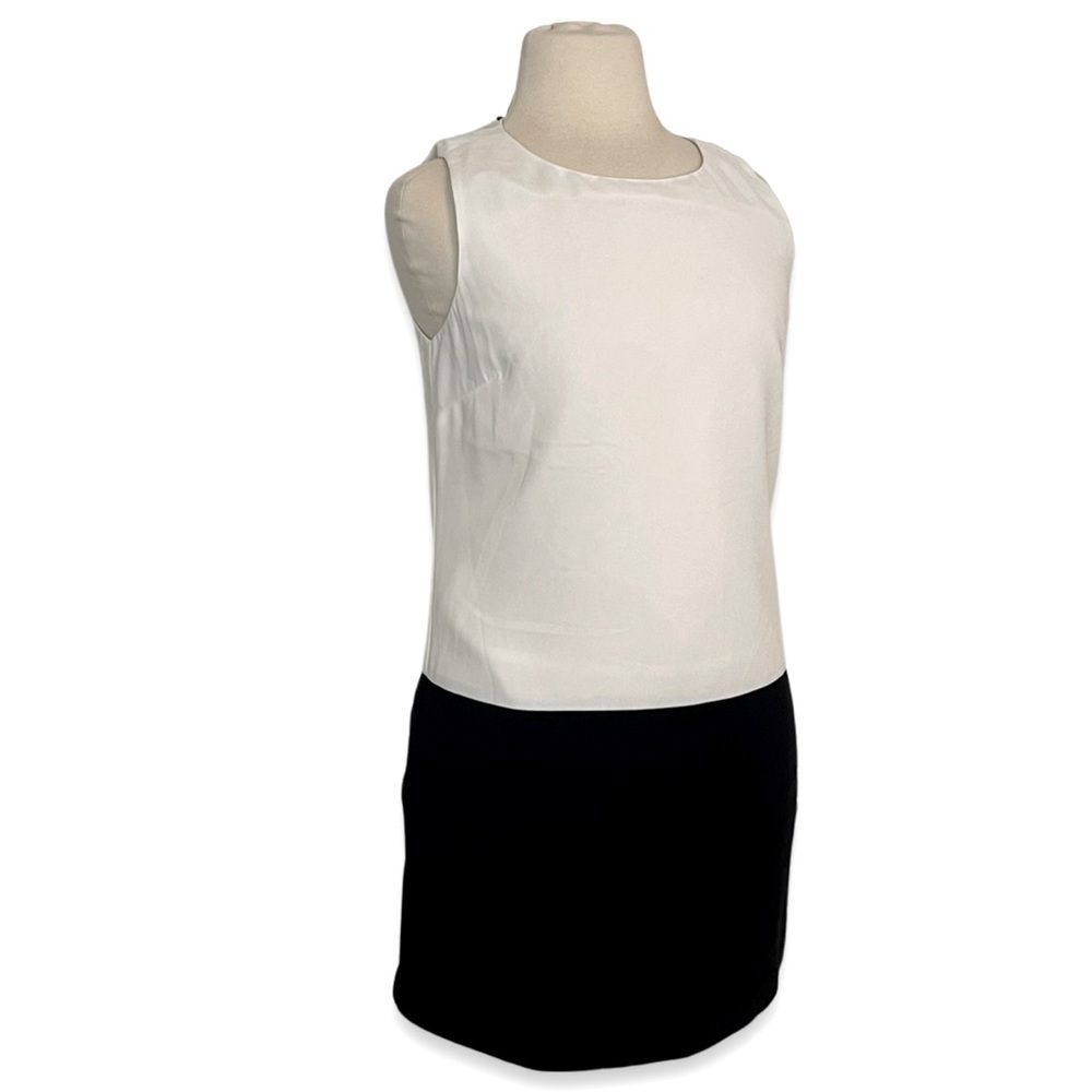 Stella McCartney Colorblock Black Sleeveless Minidress Silk Chiffon Straight